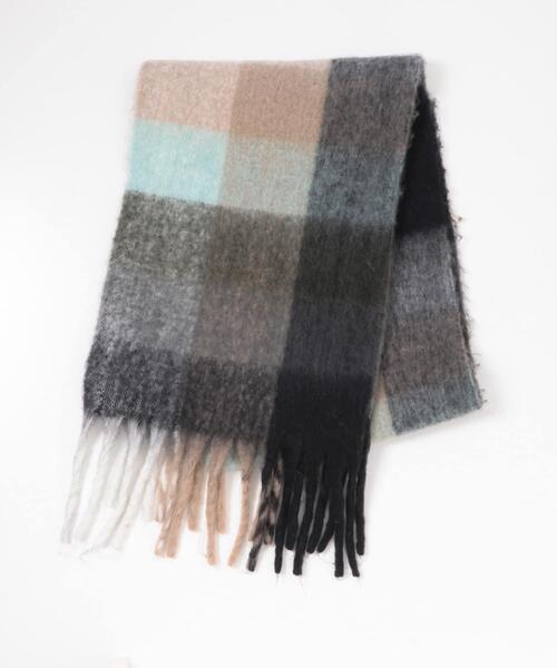 SENSE OF PLACE by URBAN RESEARCH（センスオブプレイスバイアーバンリサーチ）の「ボリュームチェックストール（マフラー・レディース・その他1/ピンク/ブルー/グレー・ONE）」の20枚目の写真