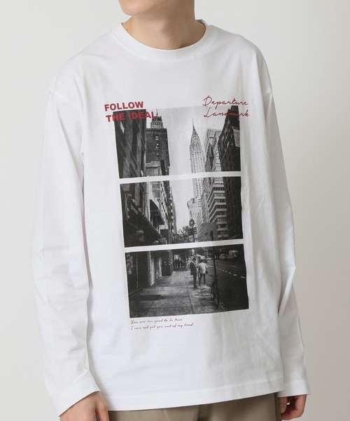 ARCADE(アーケード)の「フォトプリント ロンT Tシャツ 長袖 PRIMAL POINT(Tシャツ/カットソー・メンズ・ホワイト系1/グレー系1/ブラック系3/ブラック系1/ホワイト系4/ブラック系4/ブラック系2/ホワイト系3/ブルー系3/ベージュ系2/グレー系4/ホワイト系2・L/M/LL)」の2枚目の写真