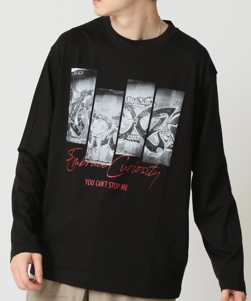 ARCADE(アーケード)の「フォトプリント ロンT Tシャツ 長袖 PRIMAL POINT(Tシャツ/カットソー・メンズ・ホワイト系1/グレー系1/ブラック系3/ブラック系1/ホワイト系4/ブラック系4/ブラック系2/ホワイト系3/ブルー系3/ベージュ系2/グレー系4/ホワイト系2・L/M/LL)」の8枚目の写真