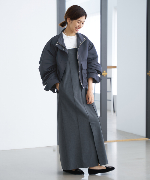 IENA（イエナ）の「グログランブルゾン（ブルゾン・レディース・ネイビー/ベージュ・FREE）」の3枚目の写真