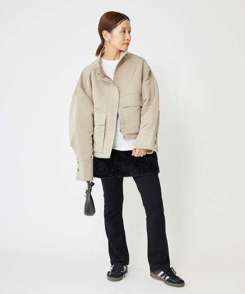 IENA（イエナ）の「グログランブルゾン（ブルゾン・レディース・ネイビー/ベージュ・FREE）」の6枚目の写真