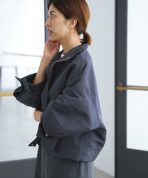 IENA（イエナ）の「グログランブルゾン（ブルゾン・レディース・ネイビー/ベージュ・FREE）」の8枚目の写真