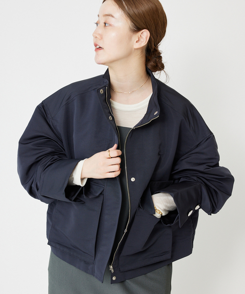 IENA（イエナ）の「グログランブルゾン（ブルゾン・レディース・ネイビー/ベージュ・FREE）」の14枚目の写真