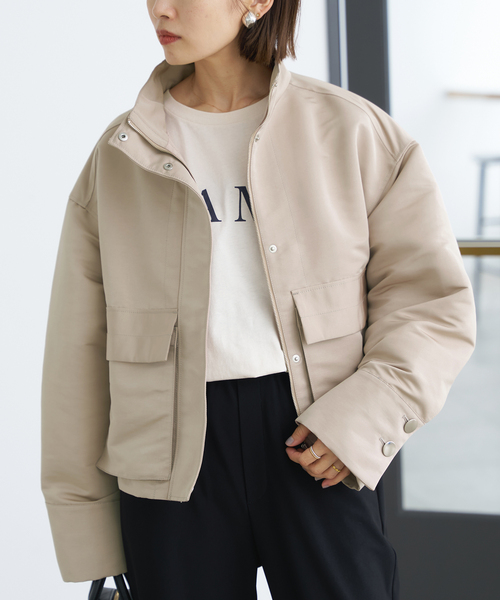 IENA（イエナ）の「グログランブルゾン（ブルゾン・レディース・ネイビー/ベージュ・FREE）」の22枚目の写真