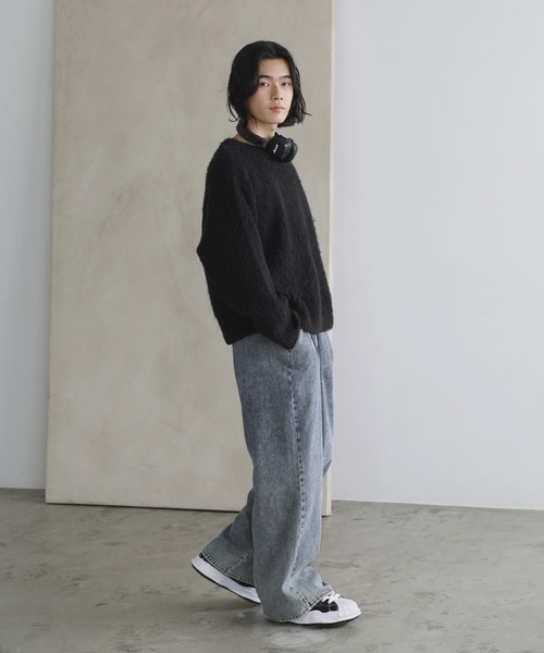 U.S. POLO ASSN.(ユーエスポロアッスン)の「U.S.POLO ASSN.別注 シャギービッグシルエットクルーネックニット(ニット/セーター・メンズ・ブラック/ワイン/オフホワイト/グレー・S/M/L/XL)」の9枚目の写真