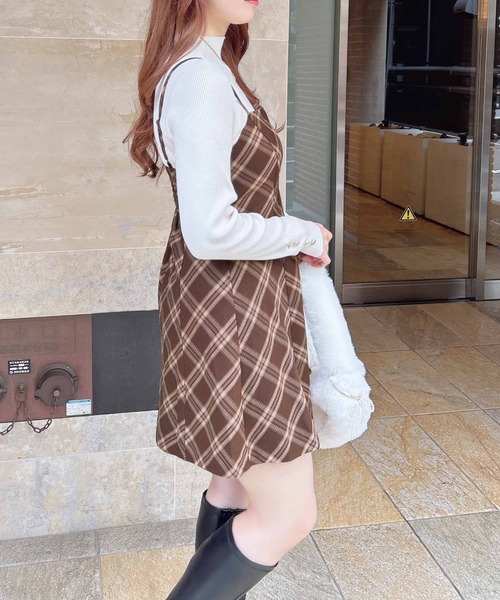 INGNI(イング)の「チェック柄フレアミニキャミワンピース(ワンピース・レディース・ブラウン系その他2/ネイビー系2・M)」の19枚目の写真