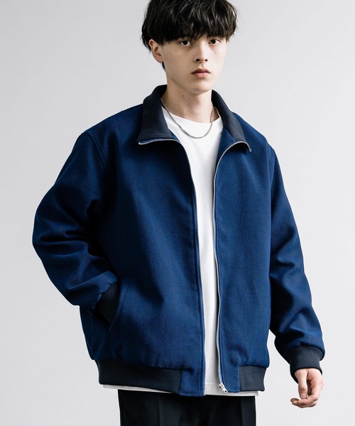 【セール】オーバーサイズツイードスタンドネックリブブルゾン（ブルゾン）｜Rocky Monroe（ロッキーモンロー）