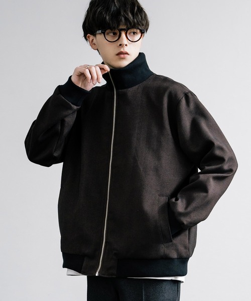 【セール】オーバーサイズツイードスタンドネックリブブルゾン（ブルゾン）｜Rocky Monroe（ロッキーモンロー）