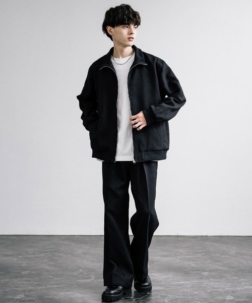 【セール】オーバーサイズツイードスタンドネックリブブルゾン（ブルゾン）｜Rocky Monroe（ロッキーモンロー）