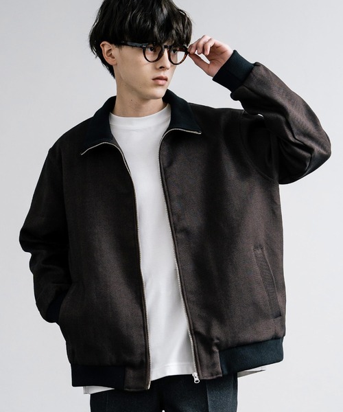 【セール】オーバーサイズツイードスタンドネックリブブルゾン（ブルゾン）｜Rocky Monroe（ロッキーモンロー）