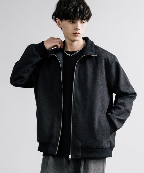 【セール】オーバーサイズツイードスタンドネックリブブルゾン（ブルゾン）｜Rocky Monroe（ロッキーモンロー）