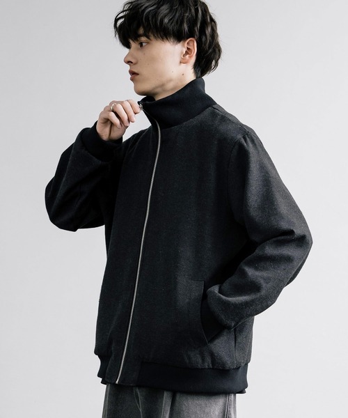 【セール】オーバーサイズツイードスタンドネックリブブルゾン（ブルゾン）｜Rocky Monroe（ロッキーモンロー）