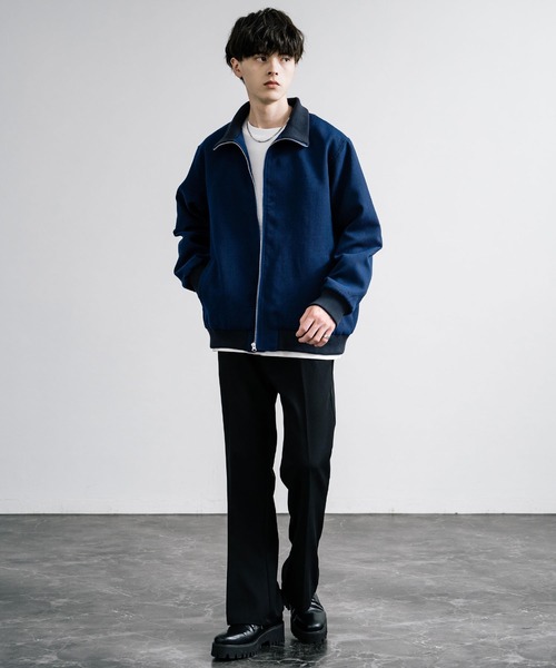 【セール】オーバーサイズツイードスタンドネックリブブルゾン（ブルゾン）｜Rocky Monroe（ロッキーモンロー）