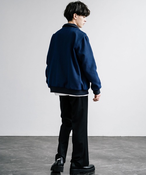 【セール】オーバーサイズツイードスタンドネックリブブルゾン（ブルゾン）｜Rocky Monroe（ロッキーモンロー）