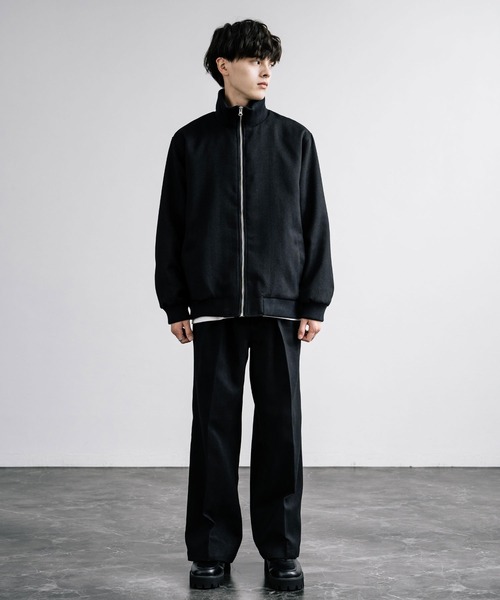 【セール】オーバーサイズツイードスタンドネックリブブルゾン（ブルゾン）｜Rocky Monroe（ロッキーモンロー）