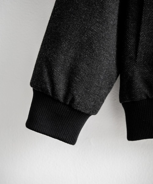 【セール】オーバーサイズツイードスタンドネックリブブルゾン（ブルゾン）｜Rocky Monroe（ロッキーモンロー）