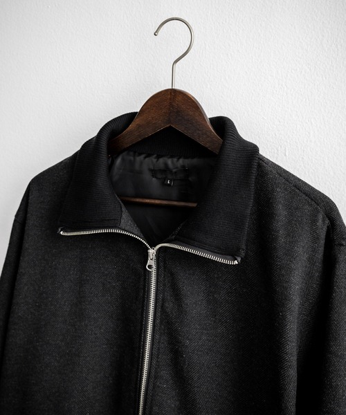 【セール】オーバーサイズツイードスタンドネックリブブルゾン（ブルゾン）｜Rocky Monroe（ロッキーモンロー）