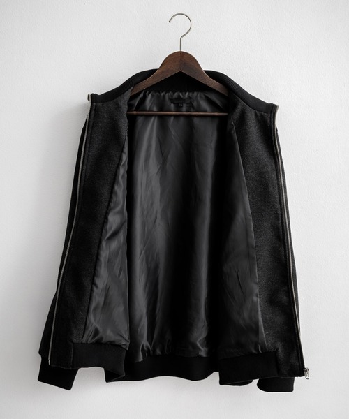 【セール】オーバーサイズツイードスタンドネックリブブルゾン（ブルゾン）｜Rocky Monroe（ロッキーモンロー）