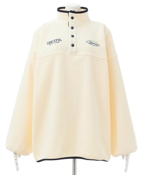 INGNI（イング）の「ハーフボタンフリースチュニック（その他トップス・レディース・ブルー/ホワイト系その他5/オレンジ/アイボリー系8・M）」の5枚目の写真