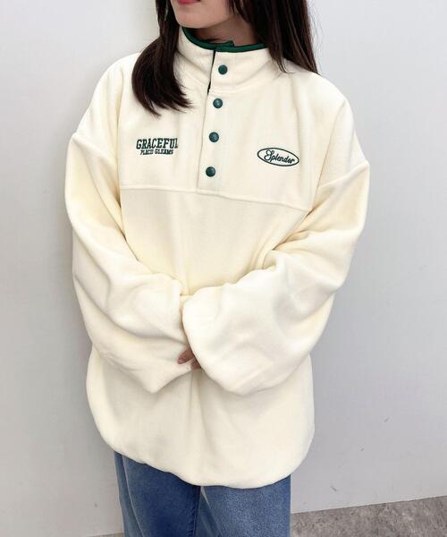 INGNI（イング）の「ハーフボタンフリースチュニック（その他トップス・レディース・ブルー/ホワイト系その他5/オレンジ/アイボリー系8・M）」の11枚目の写真