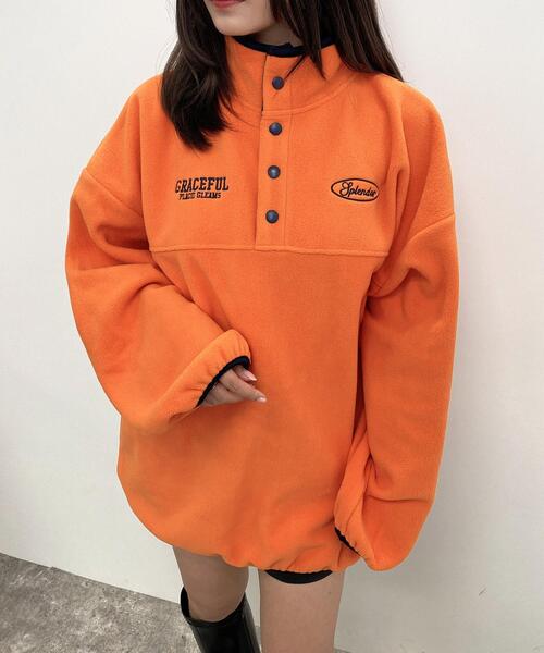 INGNI（イング）の「ハーフボタンフリースチュニック（その他トップス・レディース・ブルー/ホワイト系その他5/オレンジ/アイボリー系8・M）」の12枚目の写真