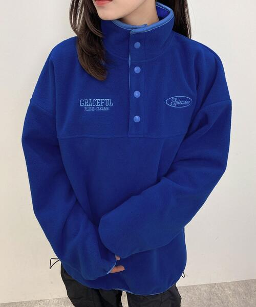 INGNI（イング）の「ハーフボタンフリースチュニック（その他トップス・レディース・ブルー/ホワイト系その他5/オレンジ/アイボリー系8・M）」の10枚目の写真