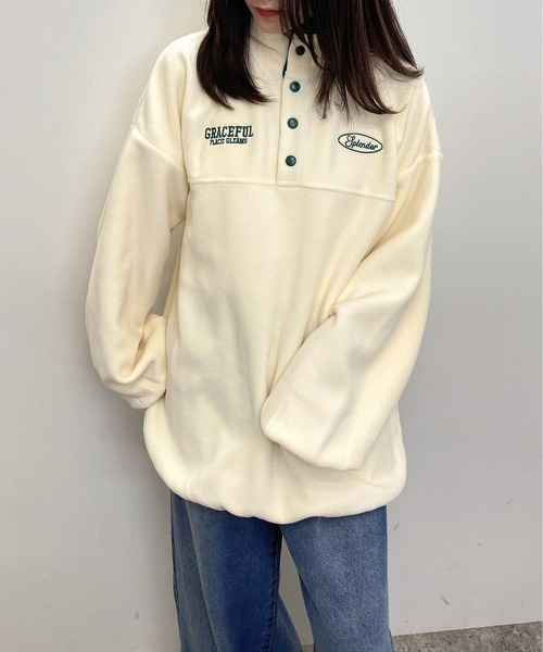 INGNI（イング）の「ハーフボタンフリースチュニック（その他トップス・レディース・ブルー/ホワイト系その他5/オレンジ/アイボリー系8・M）」の13枚目の写真