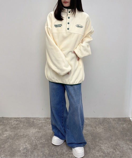 INGNI（イング）の「ハーフボタンフリースチュニック（その他トップス・レディース・ブルー/ホワイト系その他5/オレンジ/アイボリー系8・M）」の17枚目の写真