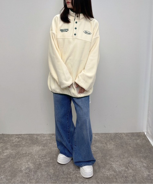 INGNI（イング）の「ハーフボタンフリースチュニック（その他トップス・レディース・ブルー/ホワイト系その他5/オレンジ/アイボリー系8・M）」の18枚目の写真