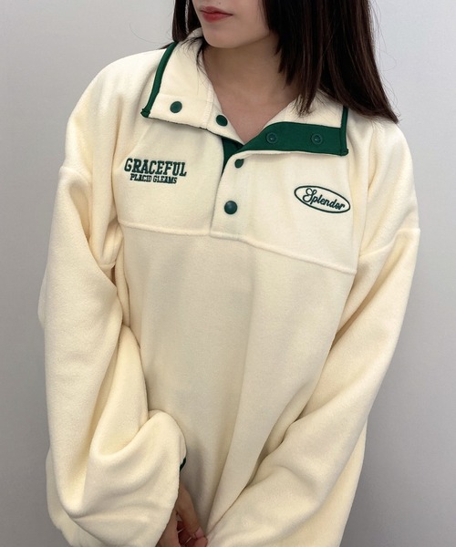 INGNI（イング）の「ハーフボタンフリースチュニック（その他トップス・レディース・ブルー/ホワイト系その他5/オレンジ/アイボリー系8・M）」の19枚目の写真