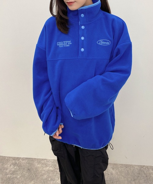 INGNI（イング）の「ハーフボタンフリースチュニック（その他トップス・レディース・ブルー/ホワイト系その他5/オレンジ/アイボリー系8・M）」の20枚目の写真