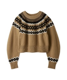 Mila Owen（ミラオーウェン）の「カーブスリーブ短丈ノルディックラメ