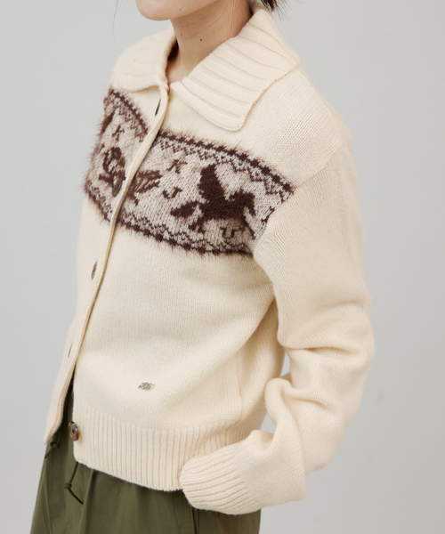 Kijun(キジュン)の「KIJUN/キジュン Nordic Knit Cardigan(カーディガン/ボレロ・レディース・アイボリー・SMALL)」の1枚目の写真