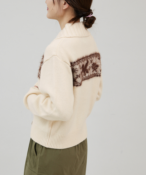 Kijun(キジュン)の「KIJUN/キジュン Nordic Knit Cardigan(カーディガン/ボレロ・レディース・アイボリー・SMALL)」の21枚目の写真
