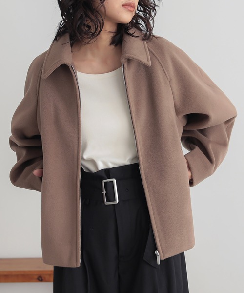 n'OrLABEL(ノアールレーベル)の「『ステンカラージップアップブルゾン』(ブルゾン・レディース・杢グレー/キャメル/ブラック・2/1)」の10枚目の写真