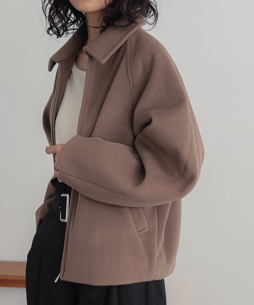 n'OrLABEL(ノアールレーベル)の「『ステンカラージップアップブルゾン』(ブルゾン・レディース・杢グレー/キャメル/ブラック・2/1)」の9枚目の写真