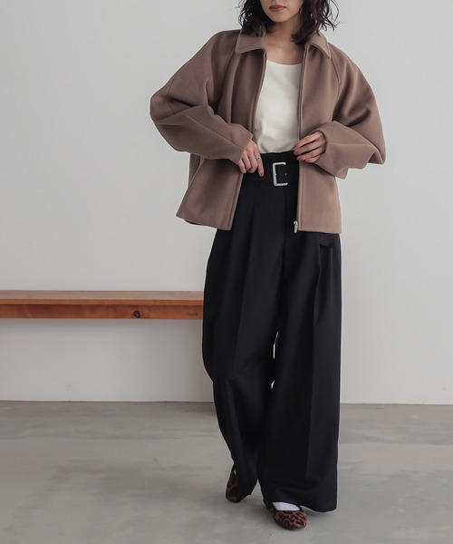 n'OrLABEL(ノアールレーベル)の「『ステンカラージップアップブルゾン』(ブルゾン・レディース・杢グレー/キャメル/ブラック・2/1)」の14枚目の写真