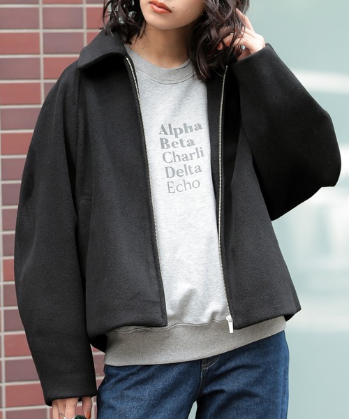 n'OrLABEL(ノアールレーベル)の「『ステンカラージップアップブルゾン』(ブルゾン・レディース・杢グレー/キャメル/ブラック・2/1)」の4枚目の写真