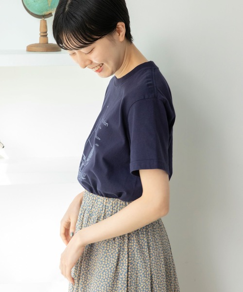 PAR ICI（パーリッシィ）の「わんこと休日Ｔシャツ（Tシャツ/カットソー・レディース・ホワイト/ネイビー・S/M）」の22枚目の写真