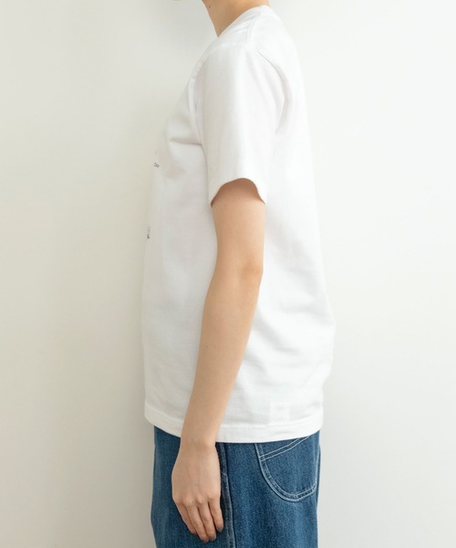 PAR ICI（パーリッシィ）の「わんこと休日Ｔシャツ（Tシャツ/カットソー・レディース・ホワイト/ネイビー・S/M）」の12枚目の写真