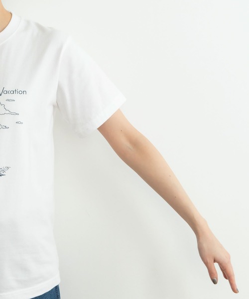 PAR ICI（パーリッシィ）の「わんこと休日Ｔシャツ（Tシャツ/カットソー・レディース・ホワイト/ネイビー・S/M）」の16枚目の写真