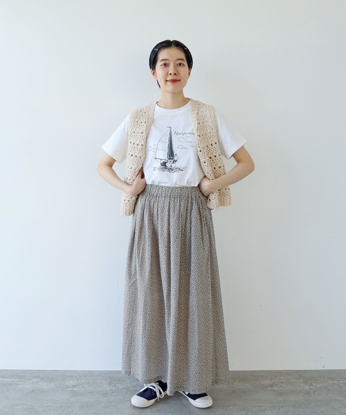 PAR ICI（パーリッシィ）の「わんこと休日Ｔシャツ（Tシャツ/カットソー・レディース・ホワイト/ネイビー・S/M）」の7枚目の写真