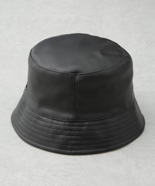 NANO universe(ナノユニバース)の「PENNEYS BLACK フェイクレザーバケットハット(ハット・メンズ・ブラック・FREE)」の4枚目の写真