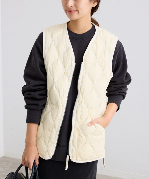 FRAMeWORK(フレームワーク)の「TAION/タイオン MILTARY V NECK WZIP DOWN ベスト(ダウンジャケット/コート・レディース・ホワイト/ベージュ・FREE)」の14枚目の写真