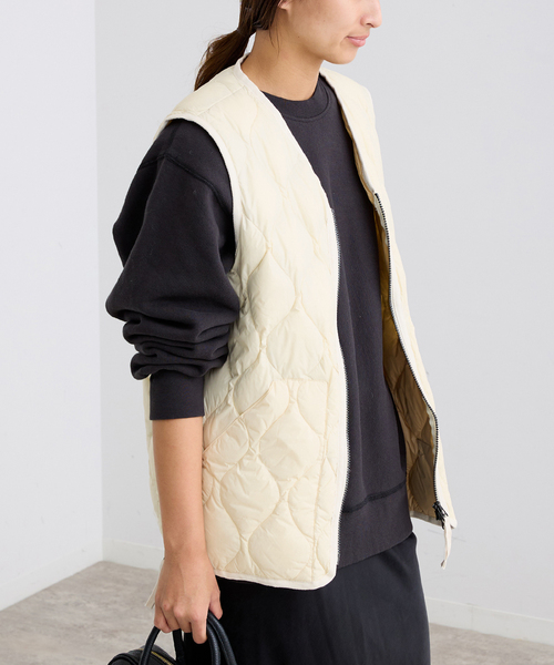FRAMeWORK(フレームワーク)の「TAION/タイオン MILTARY V NECK WZIP DOWN ベスト(ダウンジャケット/コート・レディース・ホワイト/ベージュ・FREE)」の5枚目の写真