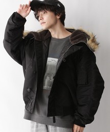 RAGEBLUE | N2Bフライト/ミリタリーファーフードブルゾン(ブルゾン)