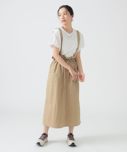 B:MING by BEAMS(ビーミングバイビームス)の「シャーリング ジャンパースカート(S~M)(スカート・レディース・ブラウン系その他/ブラック・SMALL/MEDIUM)」の1枚目の写真
