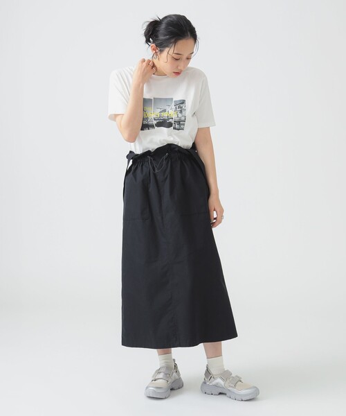 B:MING by BEAMS(ビーミングバイビームス)の「シャーリング ジャンパースカート(S~M)(スカート・レディース・ブラウン系その他/ブラック・SMALL/MEDIUM)」の3枚目の写真