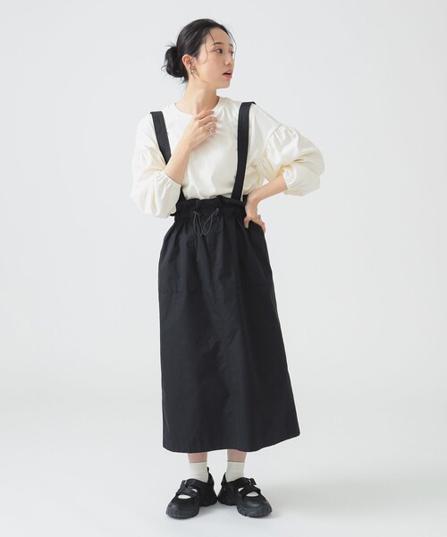 B:MING by BEAMS(ビーミングバイビームス)の「シャーリング ジャンパースカート(S~M)(スカート・レディース・ブラウン系その他/ブラック・SMALL/MEDIUM)」の6枚目の写真