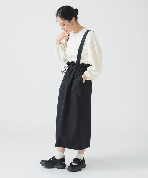 B:MING by BEAMS(ビーミングバイビームス)の「シャーリング ジャンパースカート(S~M)(スカート・レディース・ブラウン系その他/ブラック・SMALL/MEDIUM)」の7枚目の写真